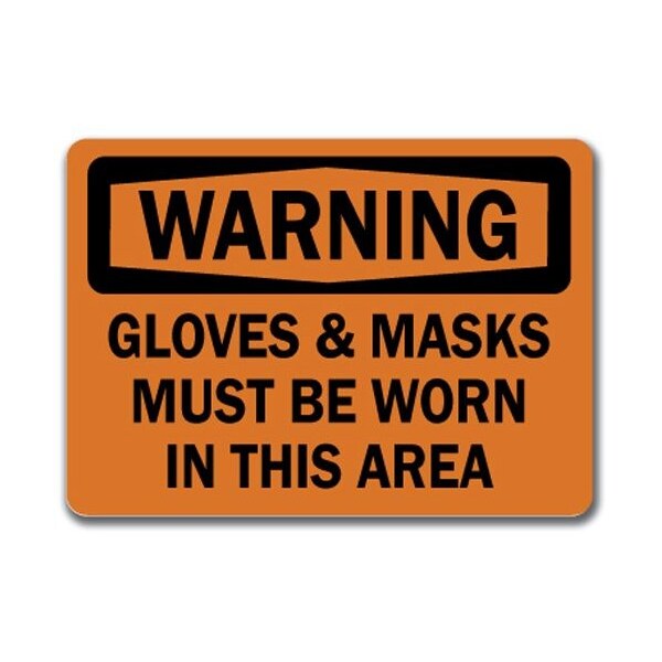 Signmission -Gloves & Mask Should Be Worn In This Area 10x14 OSHA, WS-Glove & Mask Shld Be Worn In Ths Area WS-Glove & Mask Shld Be Worn In Ths Area - main